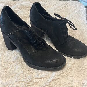 Born Black Heeled Lace-Up Boots